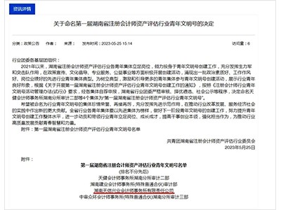 吹響青春號角！湖南天信興業會計師事務所榮獲“第一屆湖南省注冊會計師資產評估行業青年文明號”